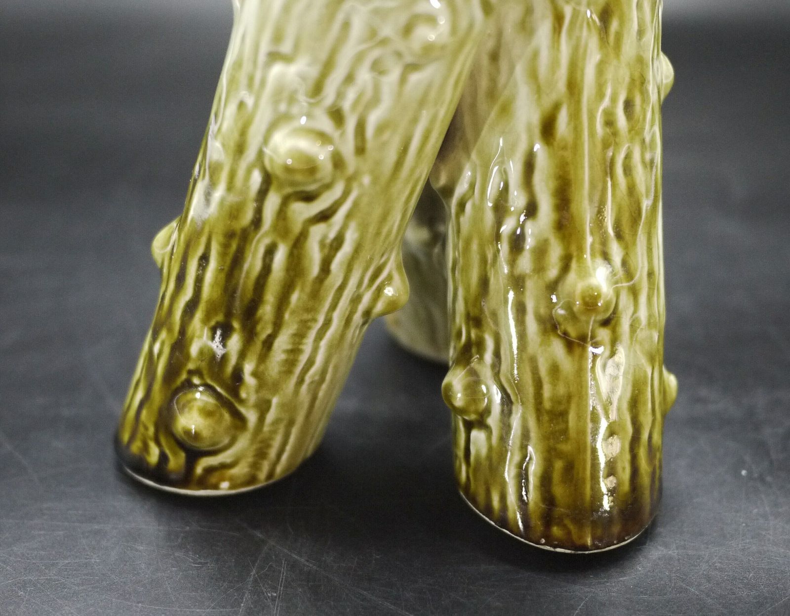 Antique French Majolica Tree Trunk Bud Vase photo 136.0