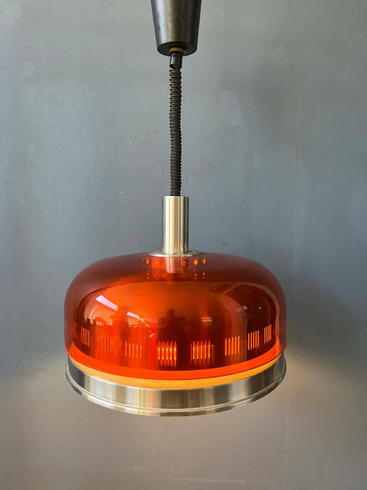 Oranje Transparante Space Age Ufo Hanglamp photo furniture