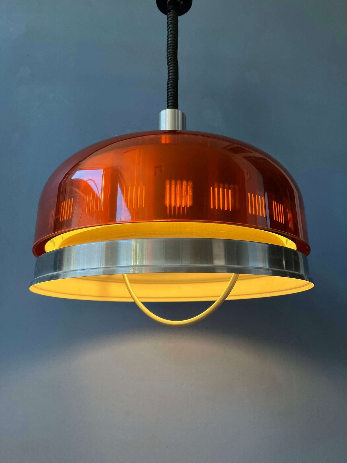 Oranje Transparante Space Age Ufo Hanglamp photo Verlichting