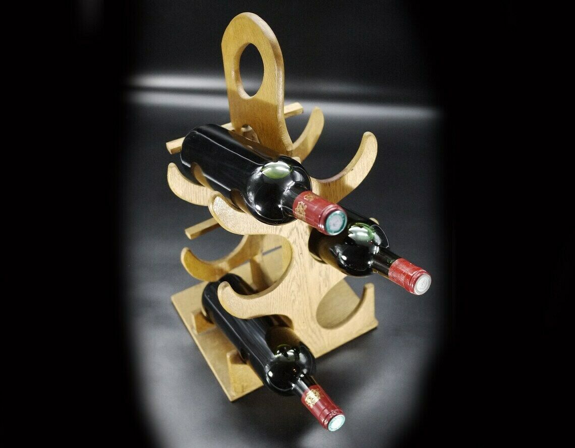 Vintage French Wooden Wine Rack Countertop photo for sale