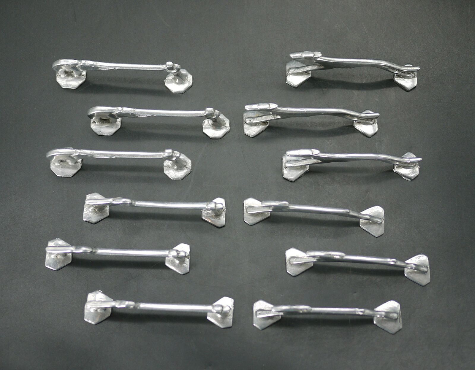 Art Deco Aluminum French Knife Rests Set 12 Pc photo 217.0