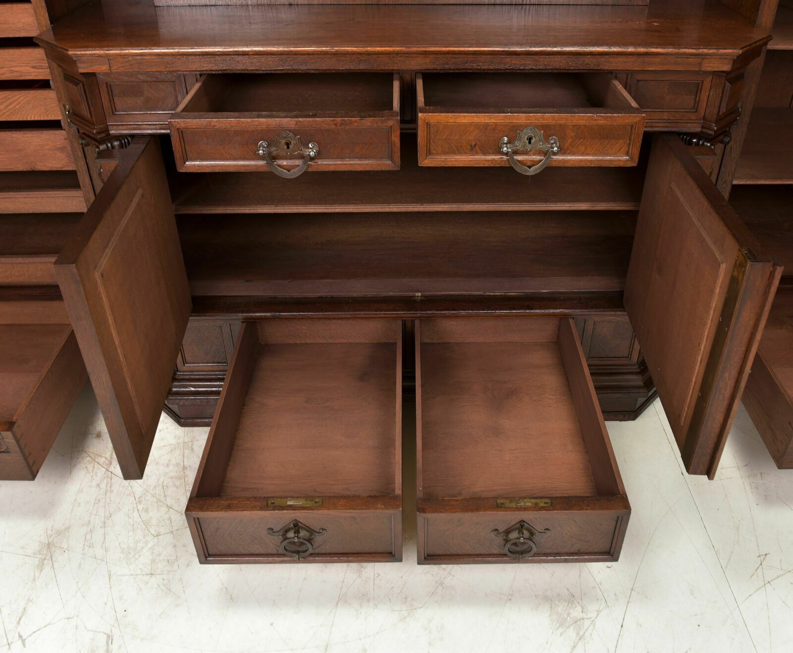 Antique! Xxl Buffet Cabinet Restored Art Nouveau / Historicism Oak Credenza photo buy