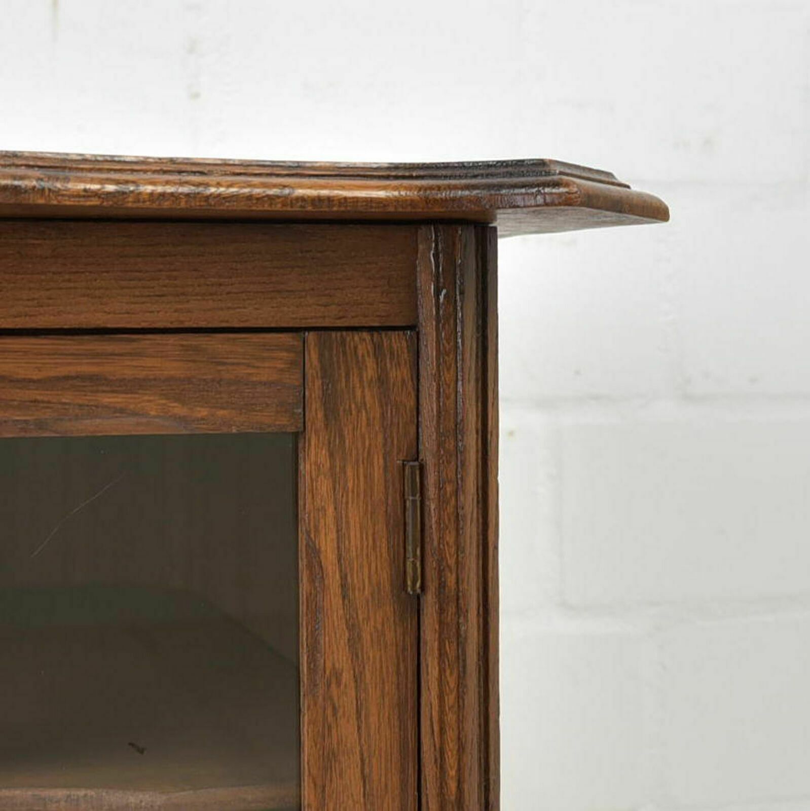 Antique! Small Showcase Restored Art Nouveau Around 1920 Elm Rüster Side Cabinet K photo vintage