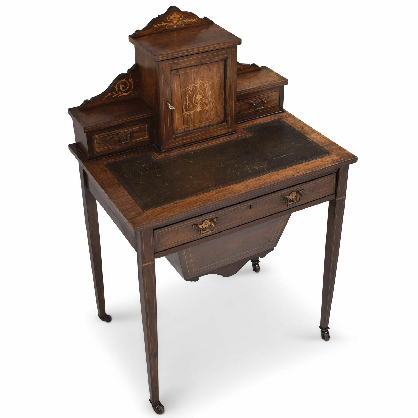 Antique! Small Ladies Desk Restored England Rosewood Dressing Table