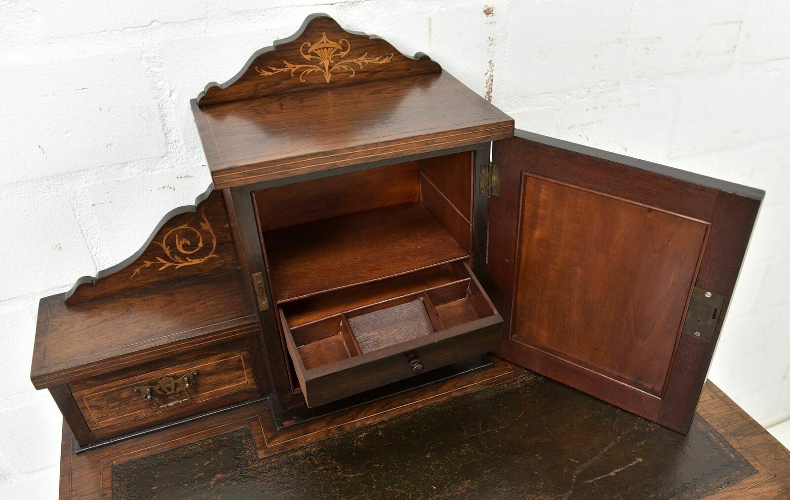Antique! Small Ladies Desk Restored England Rosewood Dressing Table photo 1515.0