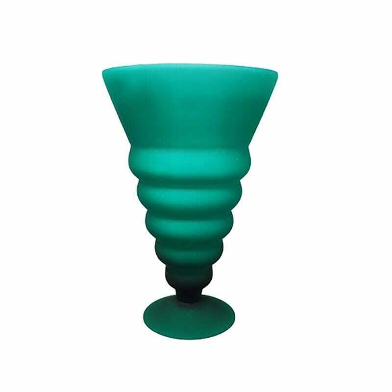1960s Astonishing Green Vase In Murano Glass By Michielotto