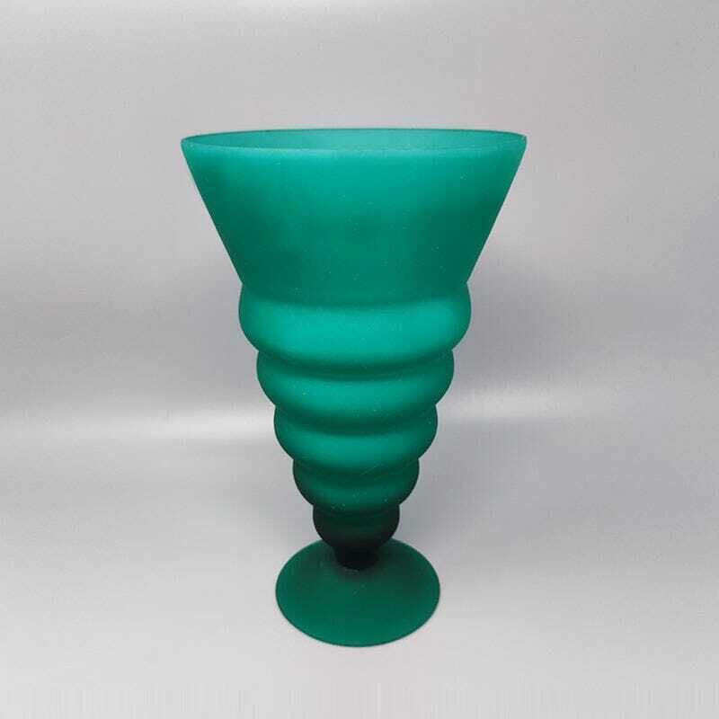 1960s Astonishing Green Vase In Murano Glass By Michielotto photo for sale