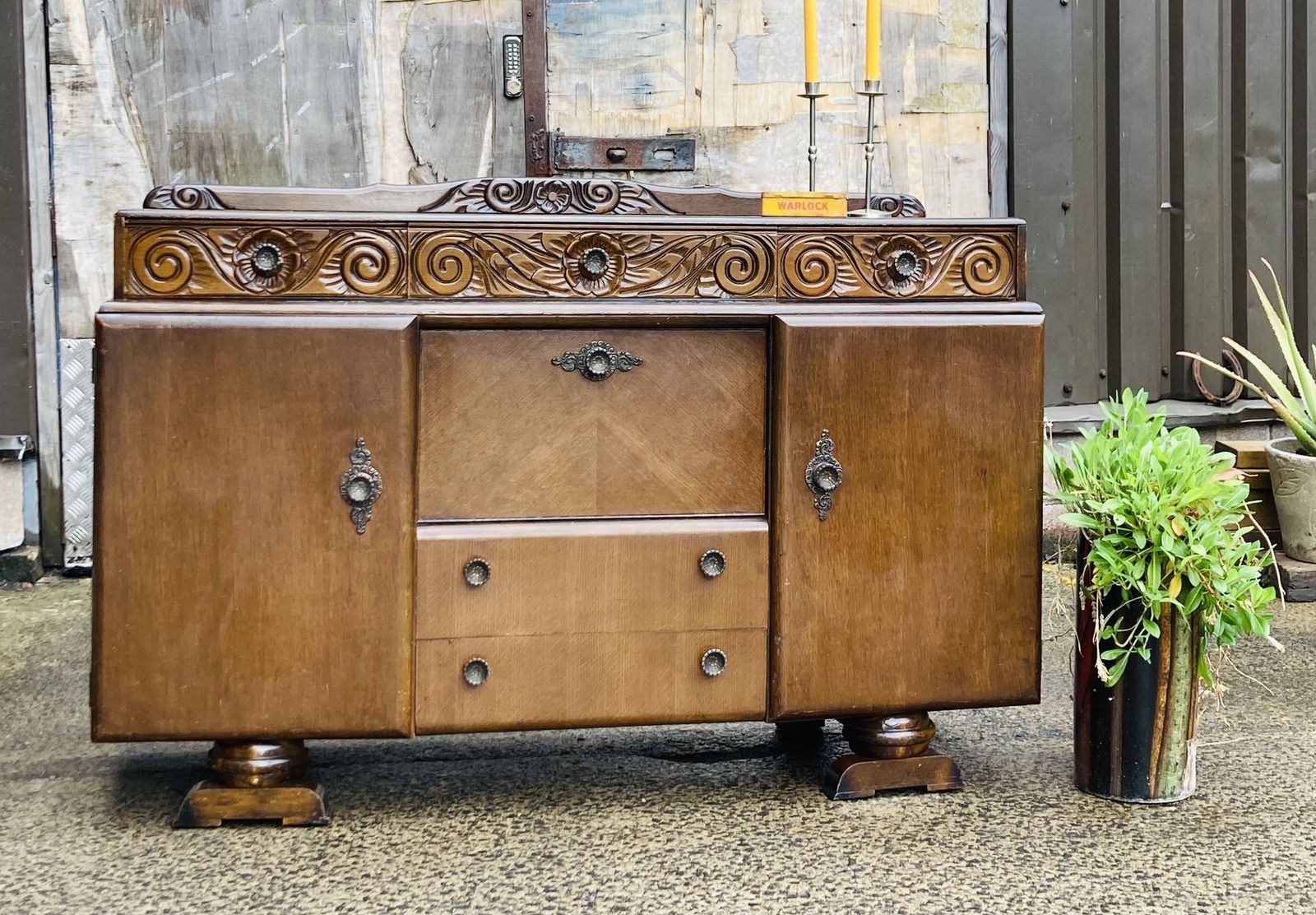 Mid Century English Scully Furniture Oak Sideboard photo vinterior