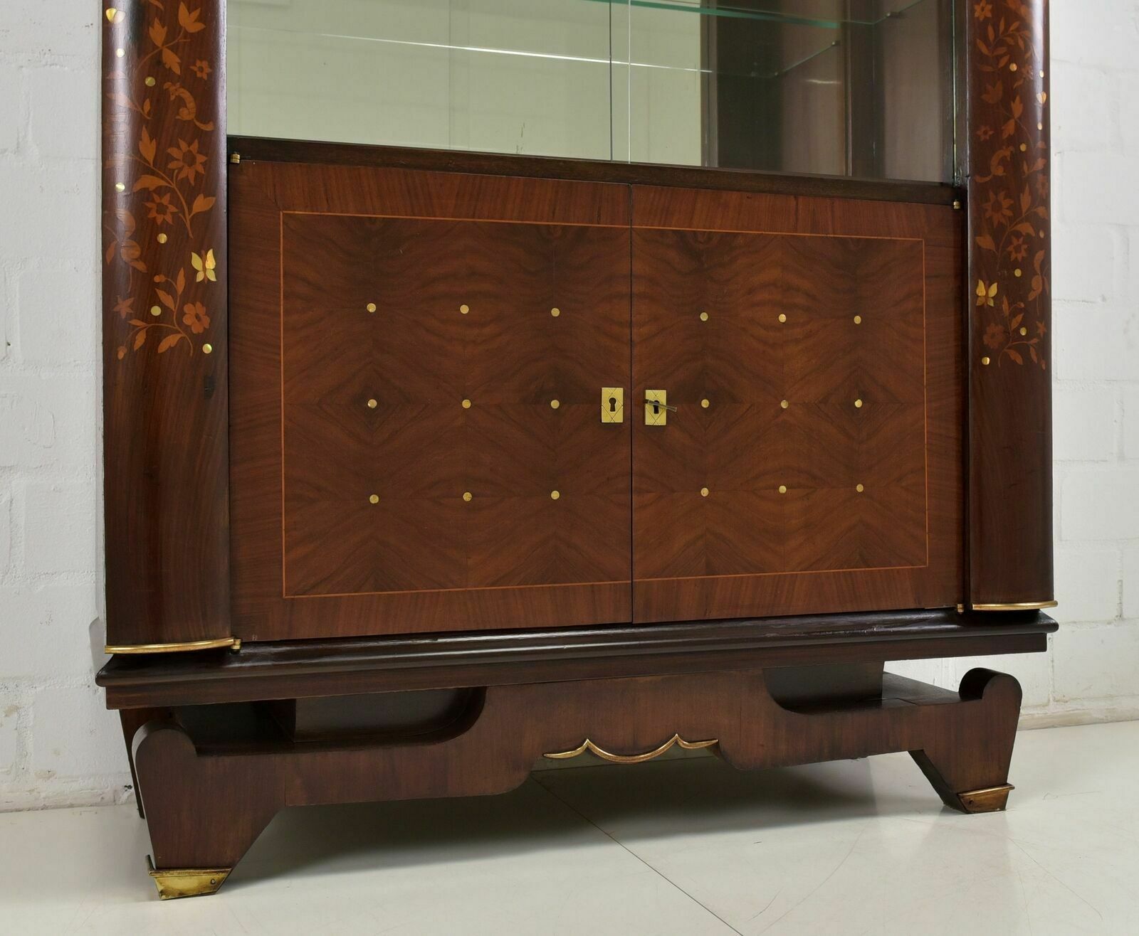photo for sale Antique! Display Cabinet Restored Jules Leleu Art Deco Bar Cabinet Mahogany France