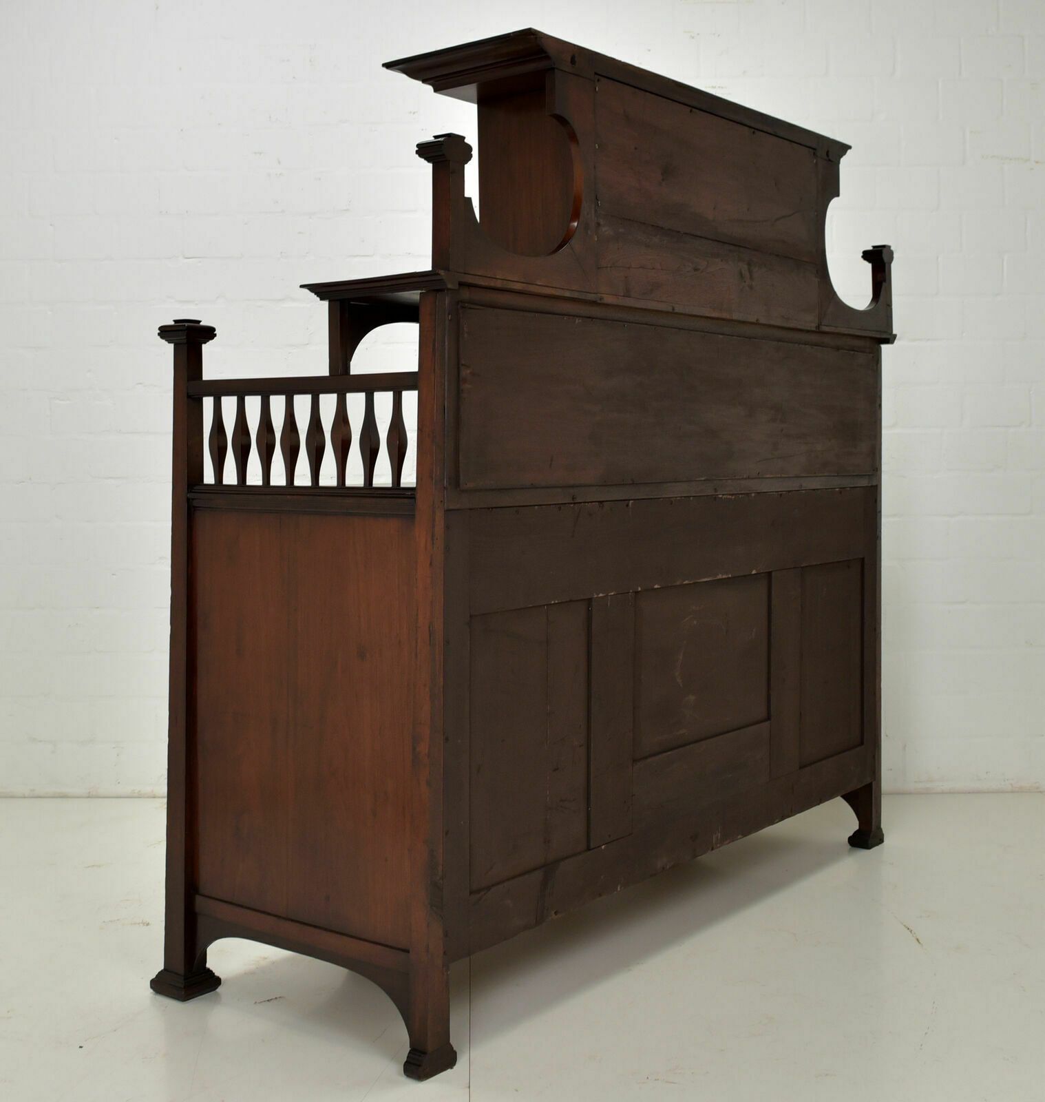 2750.0 Antique! Buffet Cabinet Restored Art Nouveau Around 1900 Mahogany Sideboard photo