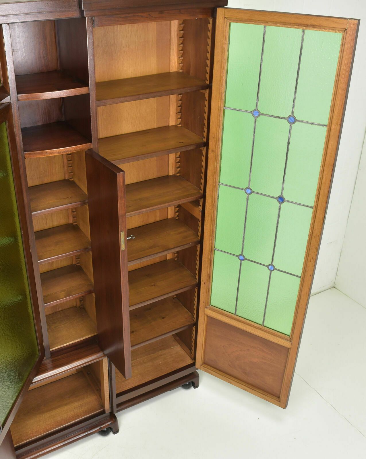 Antique! Large Bookcase Restored Art Deco Around 1925 Display Cabinet K Xl photo buy