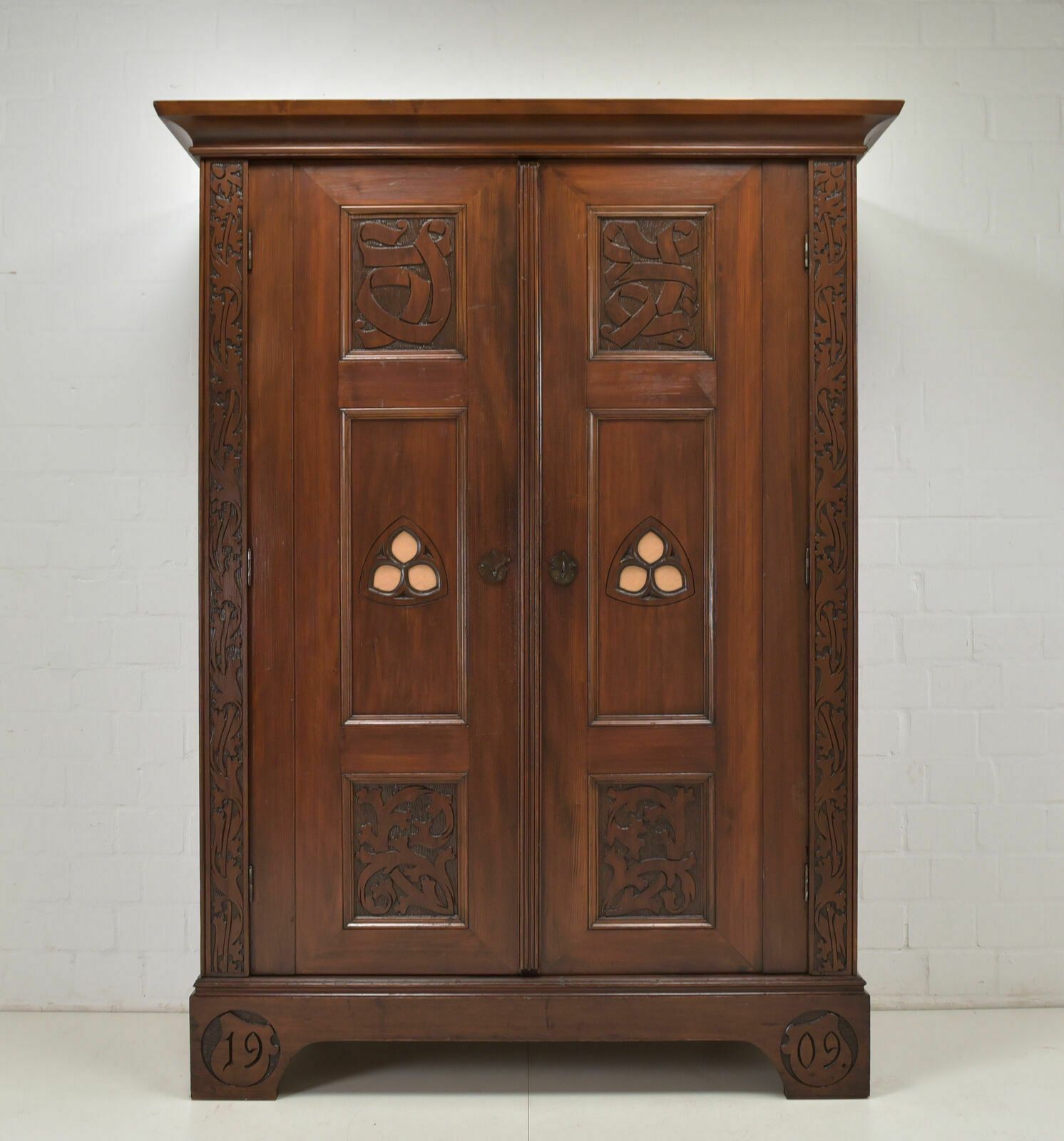 Antique! Hall Cabinet Restored Art Nouveau Gothic 1909 In The Style Of Riemerschmid photo furniture