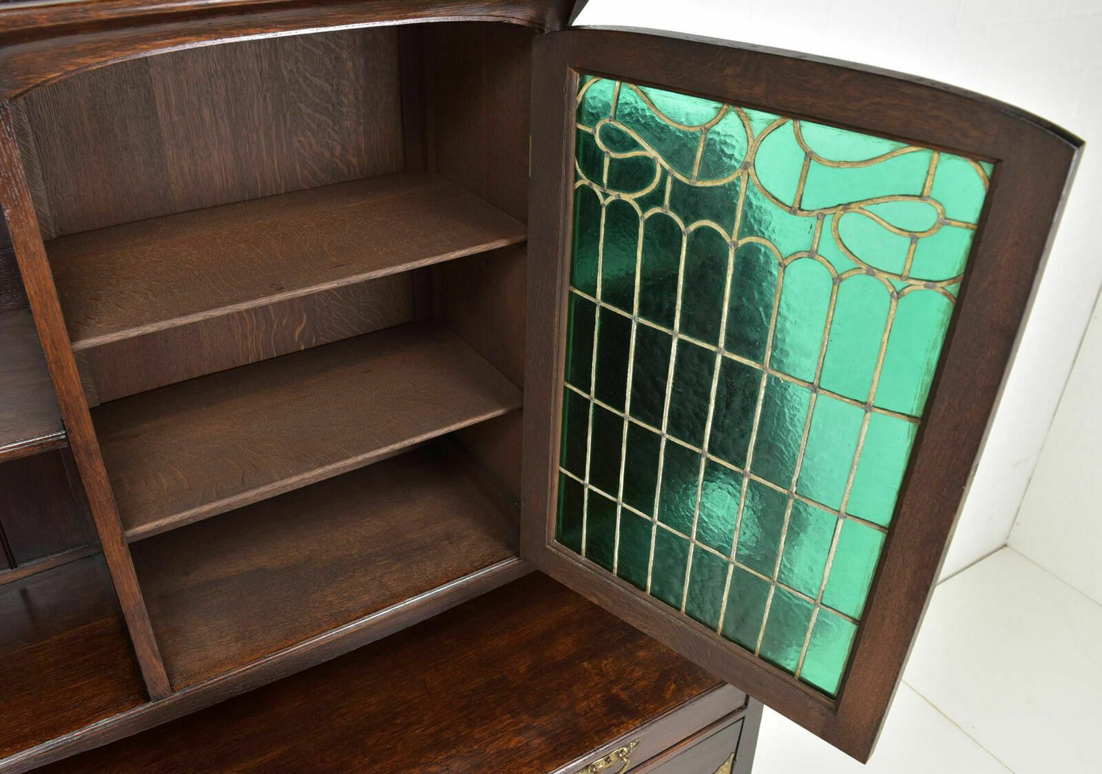 Antique! Buffet Cabinet Restored Art Nouveau Art Nouveau Around 1920, Solid Oak photo vinterior