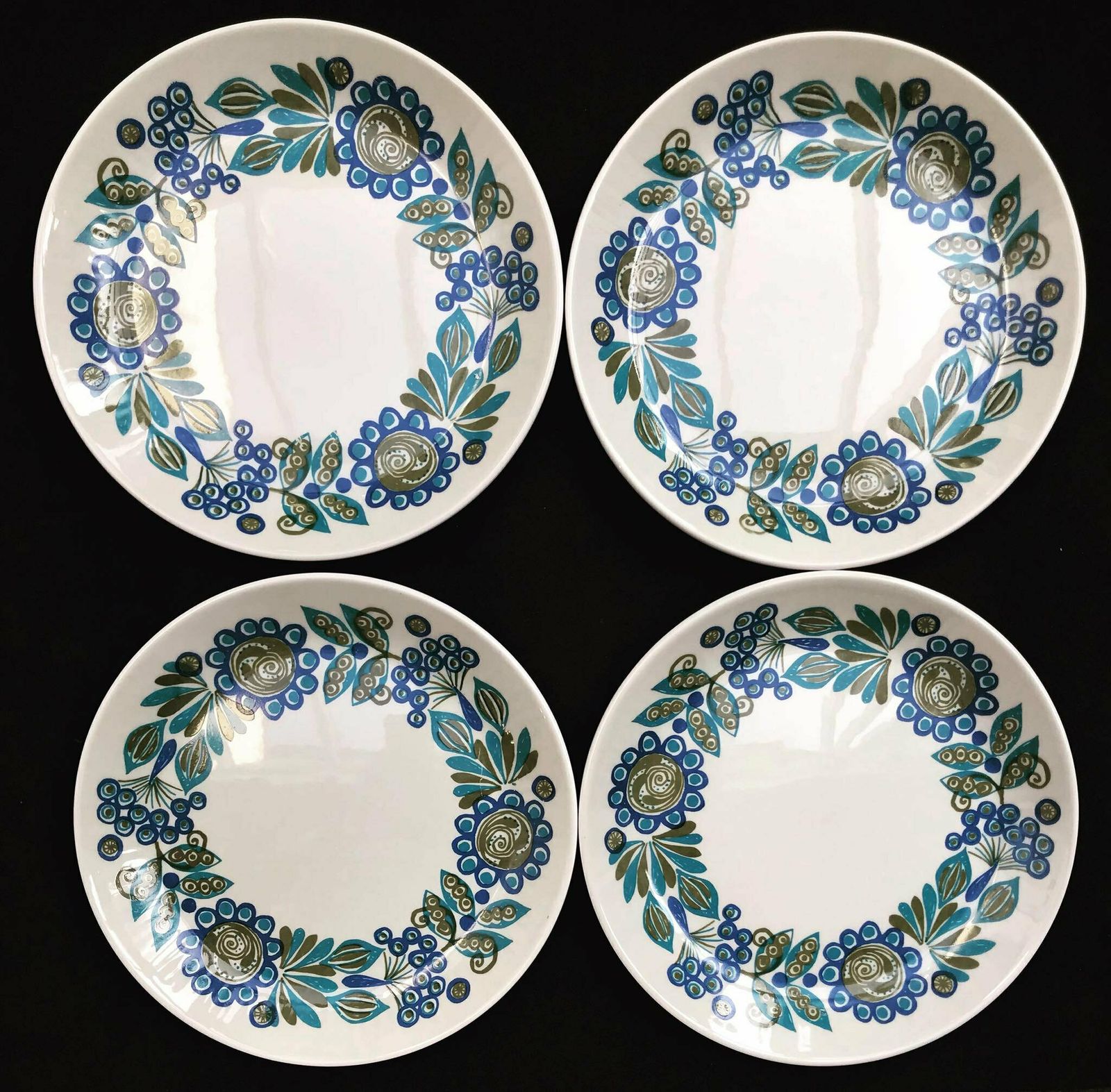 photo furniture Figgjo Flint Dessert Plates Tor Viking Pattern Cheese, Pastries, Bread And Butter Plates, Cakes 4 Plates, 17cm / 6.6" Norvegian Design