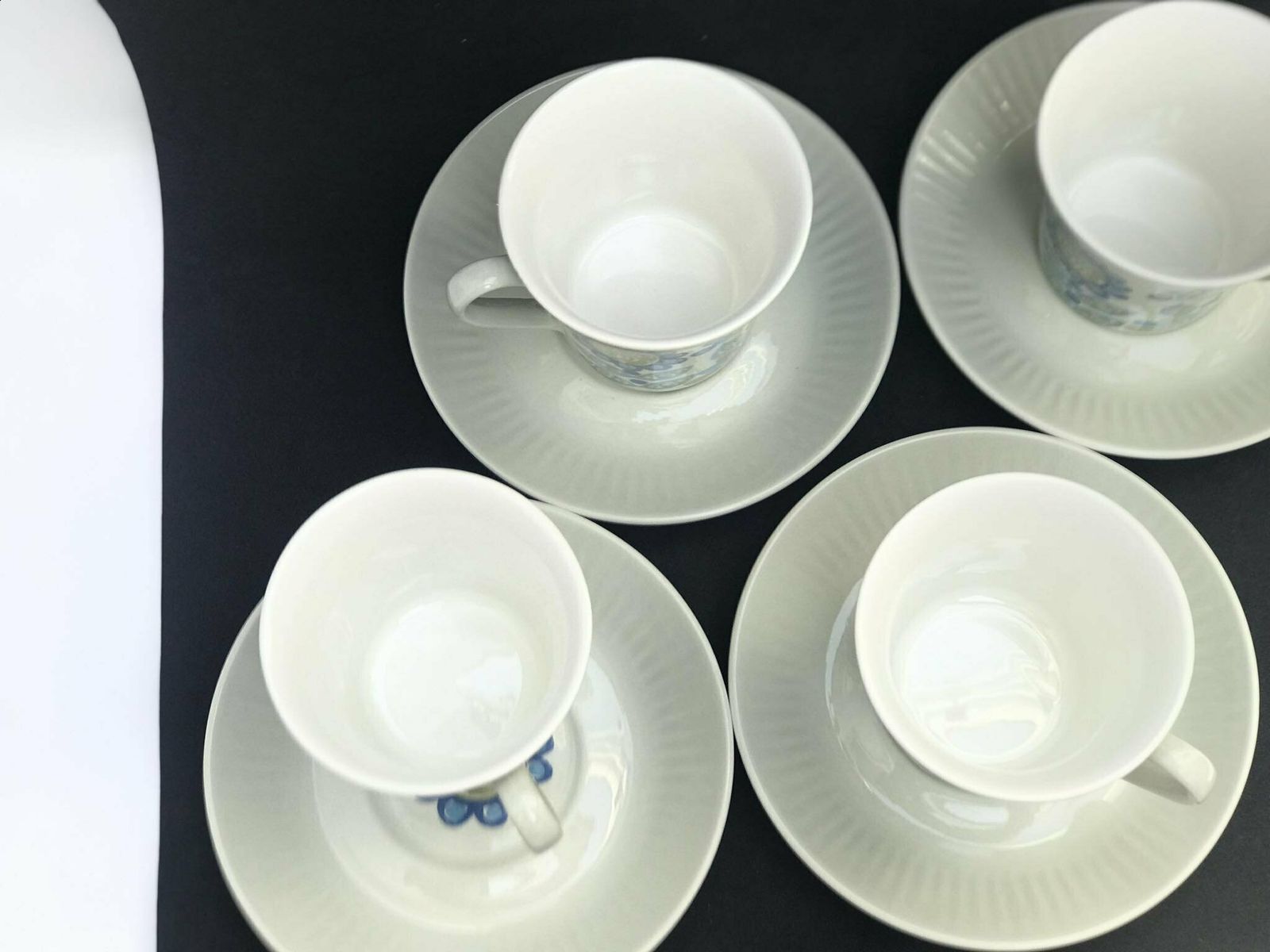 Figgjo Flint 4 Coffee Cups And 4 Saucers By Turi Gramstad Oliver, Tor Viking Pattern Tea Creamer Milk Pot Kitchen Norvegian Design Table photo Home Decor