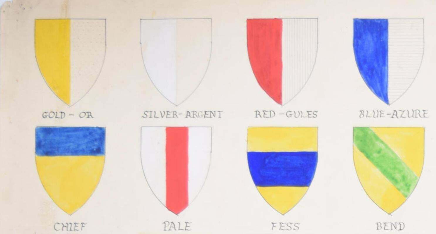 A Heraldic Primer Coat Of Arms Shield Designs Watercolour By S Clapham photo furniture