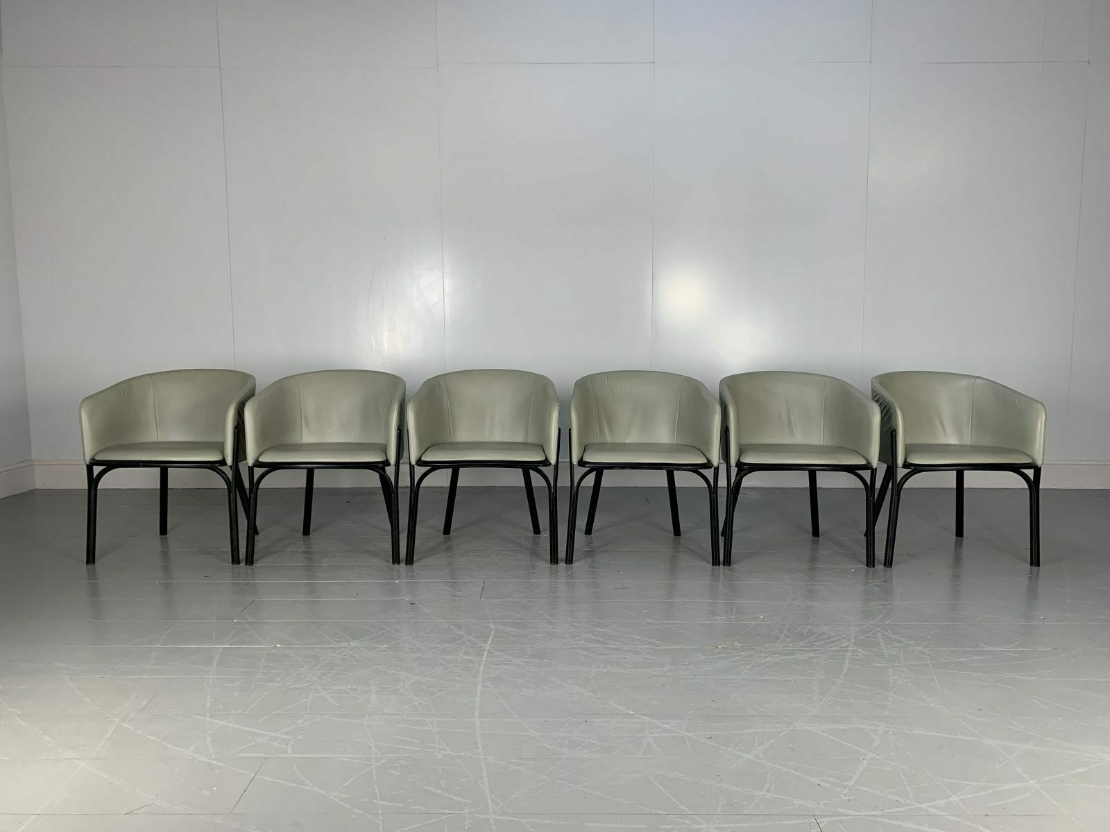 Superb Suite Of 4 Ton “Split” Armchairs In Leather & Dark Wenge photo furniture