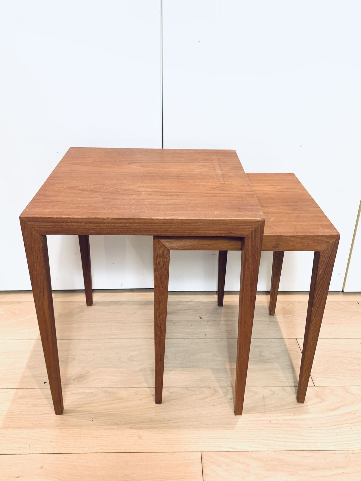 Sevrin Hansen 39a And 39b Nesting Table Set In Teak Danish Mid Century photo 950.0