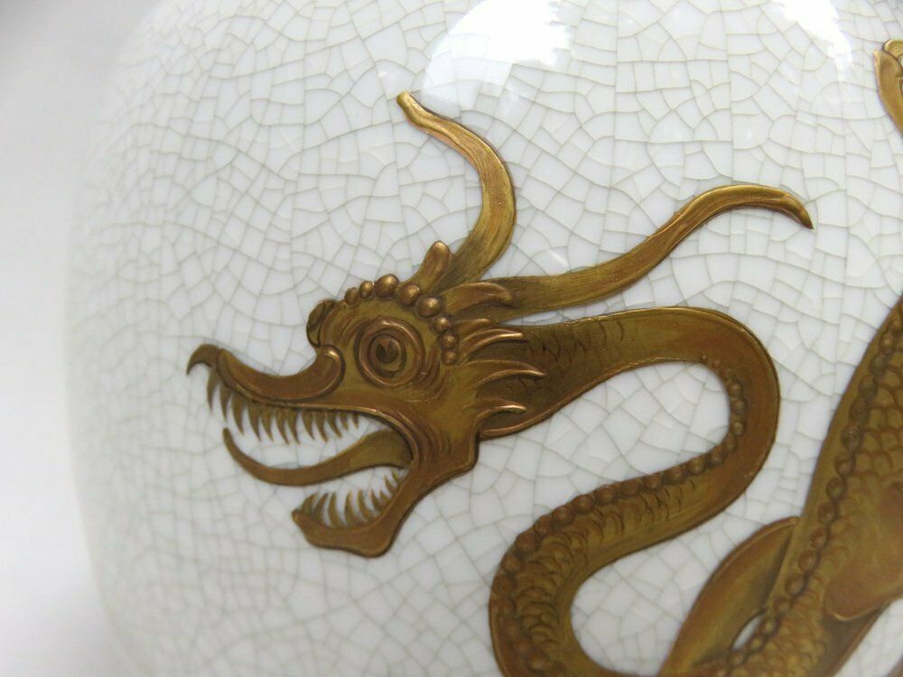 978.35 Vase With Dragon By A. Geigenmüller For H&C Heinrich, 1940s photo