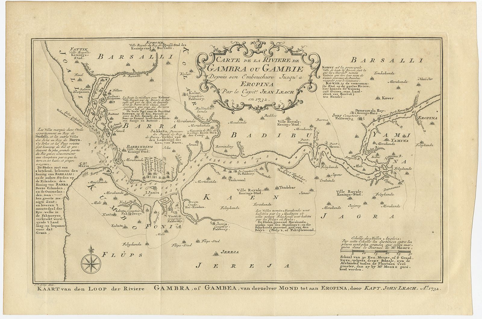 Antique Map Of The Gambia River