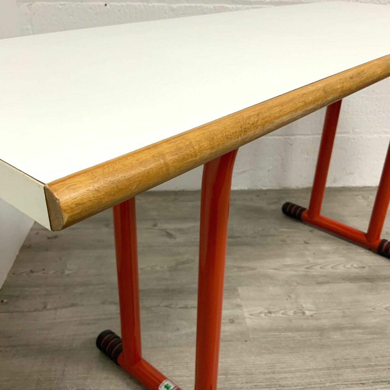 Joe Colombo For Bieffeplast White And Orange Desk Italian 1970s Mcm photo vinterior