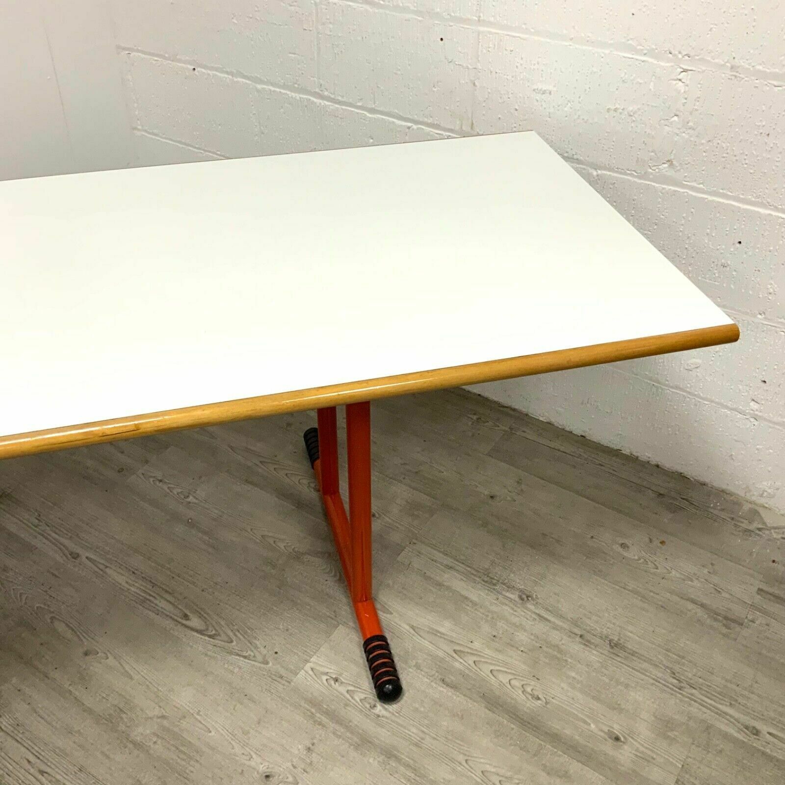 photo buy Joe Colombo For Bieffeplast White And Orange Desk Dining Table Italian 1970s Mcm