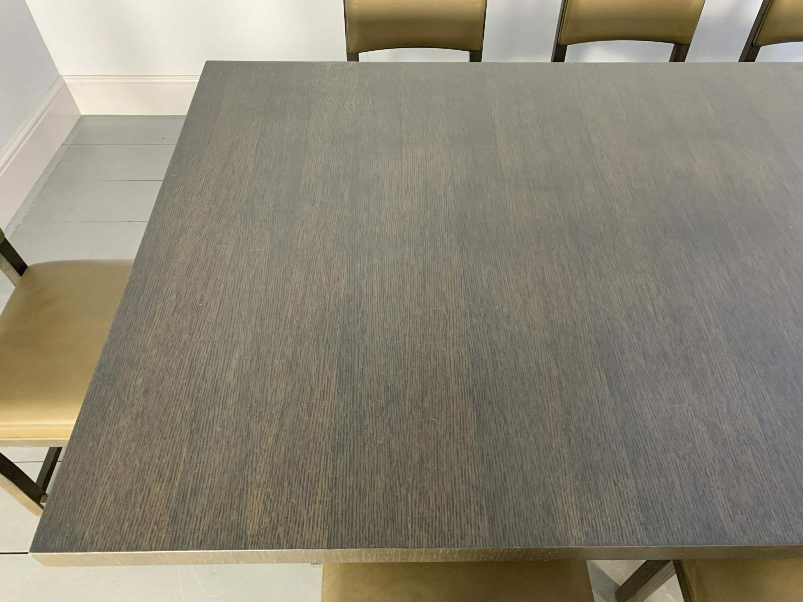 Sublime Huge B&B Italia “Max” Dining Table & 10 “Maxalto” Dining Chairs In Grey Oak & Leather photo buy