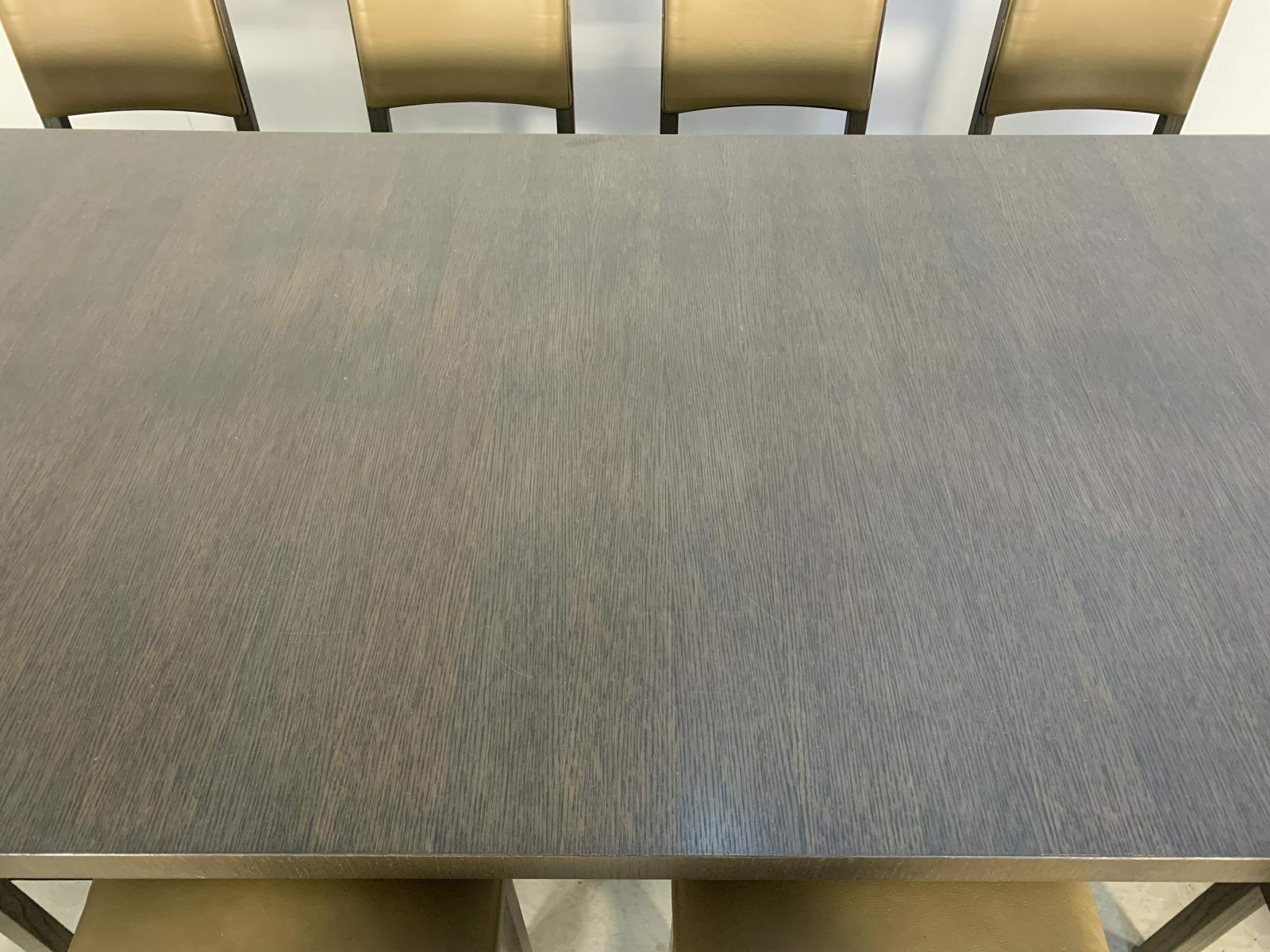 Sublime Huge B&B Italia “Max” Dining Table & 10 “Maxalto” Dining Chairs In Grey Oak & Leather photo vintage