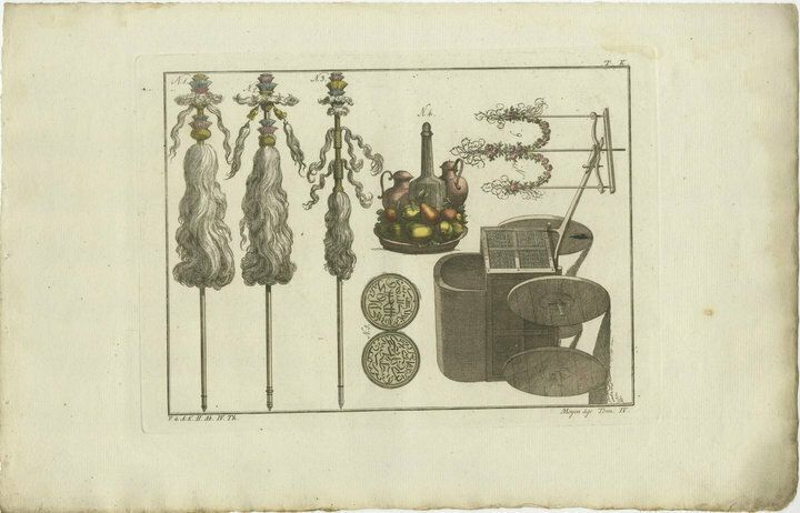Set Of 3 Antique Prints Of Turkish Costumes And Utensils In The Middle Ages photo Art