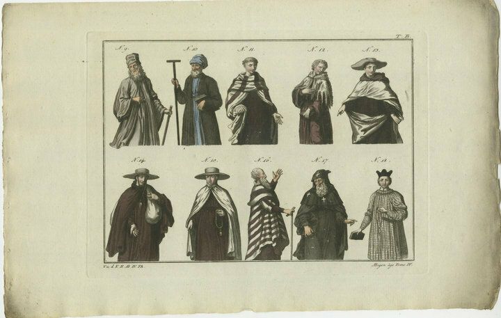 Set Of 8 Antique Prints Of Religious Figures And Turks In The Middle Ages photo Art