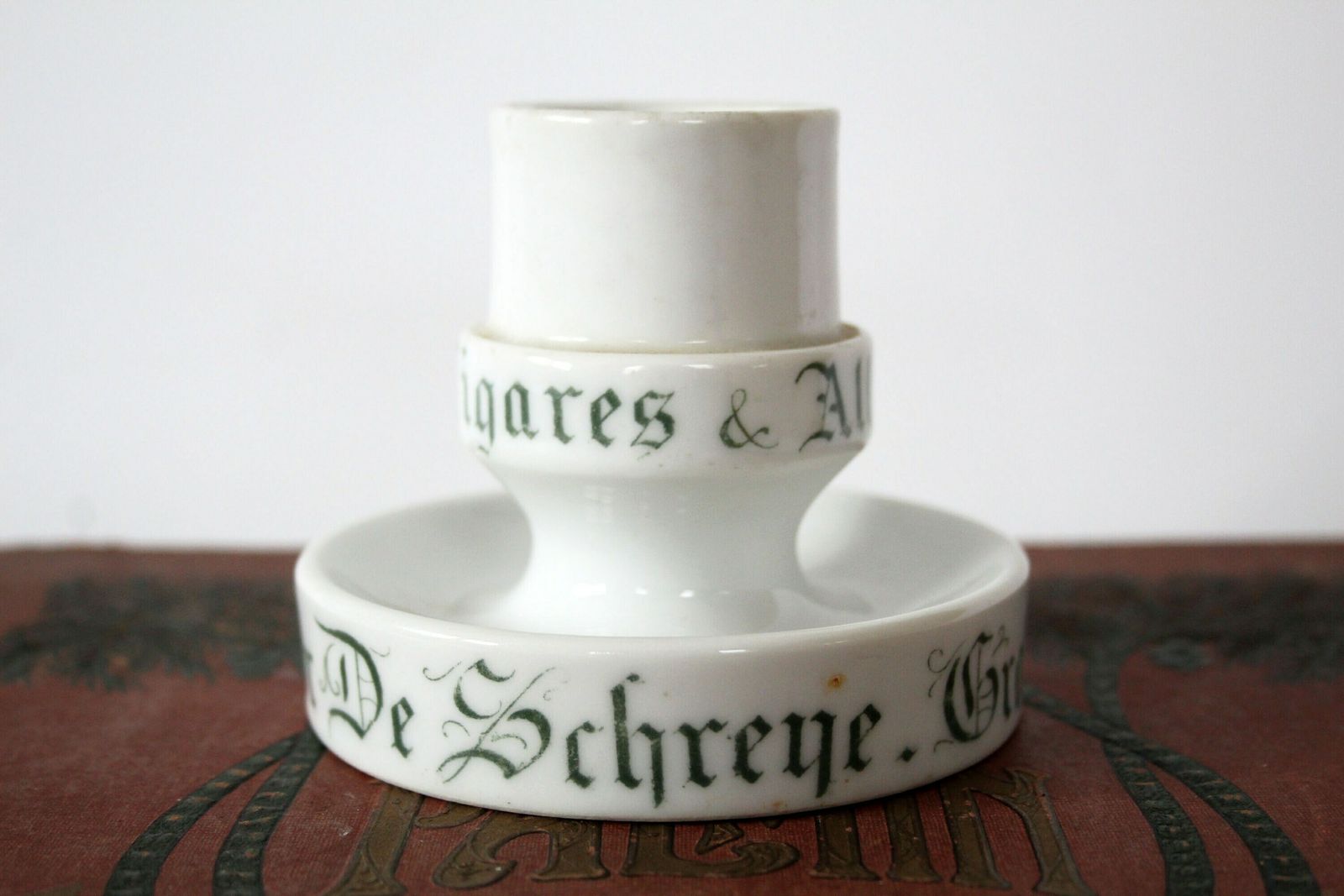Antiek Porseleinen Luciferhoudertje, Geen Striker, Reclame Object, Sigaren En Sigaretten, Brussels Porselein, Verzamelobject photo for sale