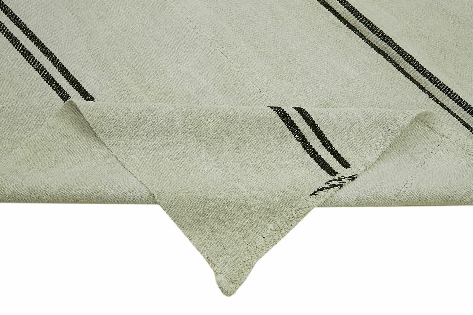 Handmade Contemporary White Hemp Kilim Rug 210 Cm X 265 Cm photo vinterior