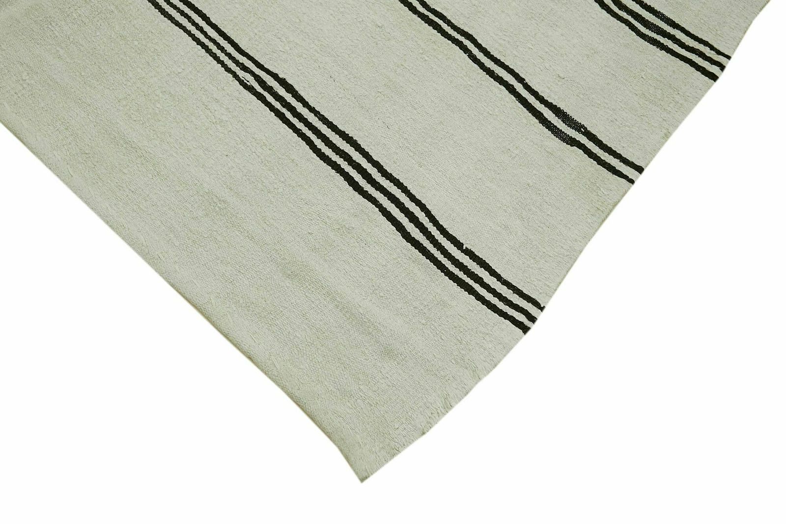 Handmade Contemporary White Hemp Kilim Rug  350 Cm X 177 Cm photo Textiles