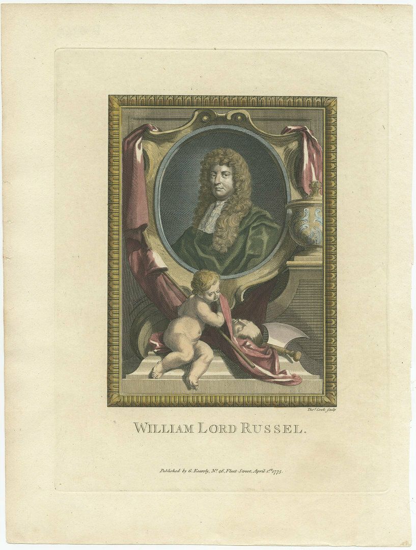 Antique Portrait Of William Lord Russel