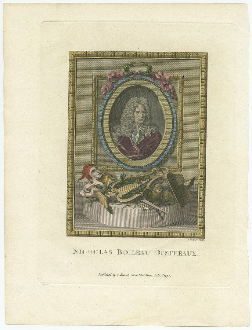 Antique Portrait Of Nicolas Boileau Despreaux