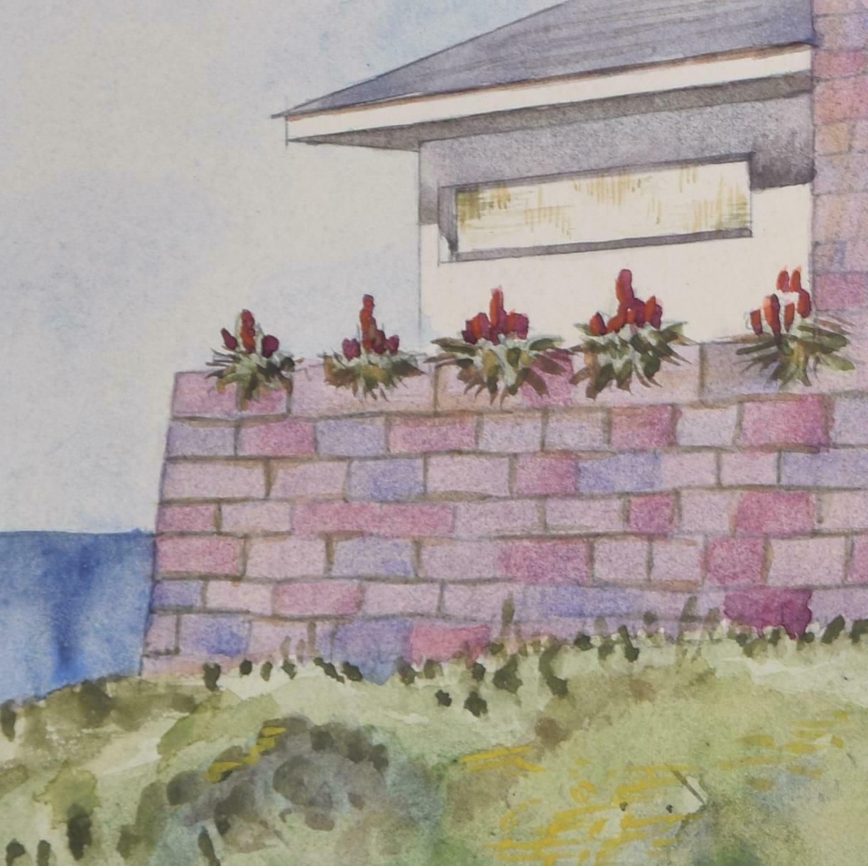 S Clapham Modernist Beach House Architectural Design Watercolour Drawing By S Clapham photo furniture