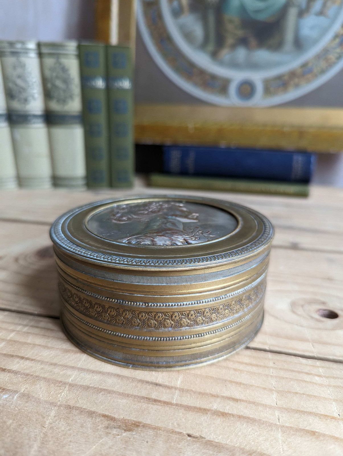 A Stunning French Gilt Brass Neoclassical Trinket Box By Jollet & Cie Paris Sculptor Emmanuel Hannaux C1906 photo vintage