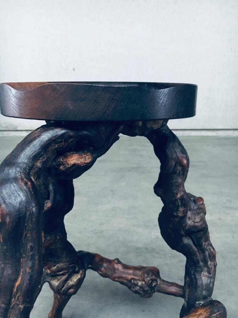 photo vintage 1950's Handmade Vinewood & Oak Bar Stool