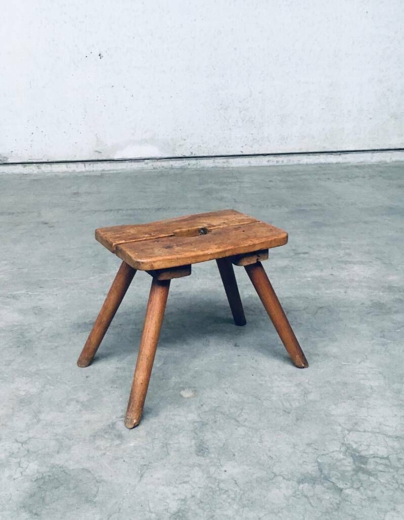Craftsman Handmade Folk Art Milk Stool, Late 1800's photo for sale