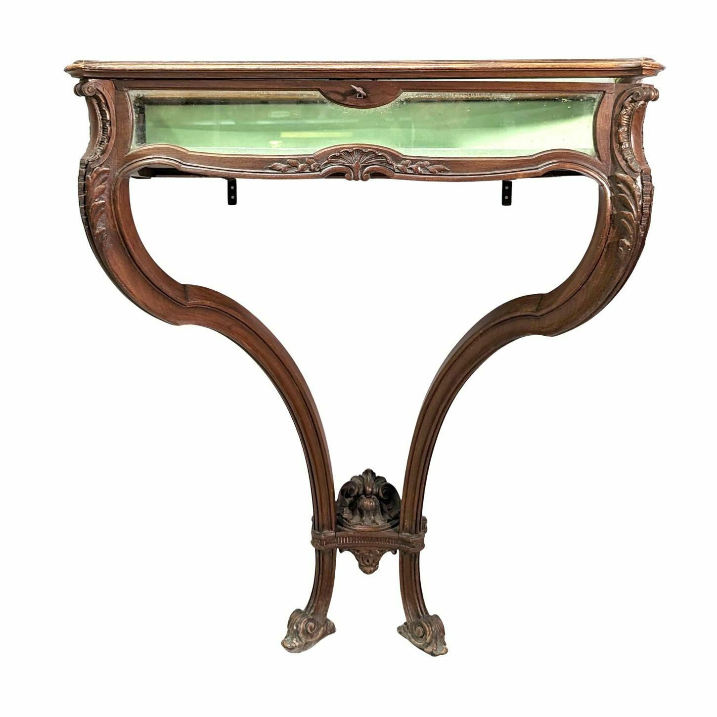 Louis XV Style Console Made Of Walnut Display Forming A 1900 Period Window