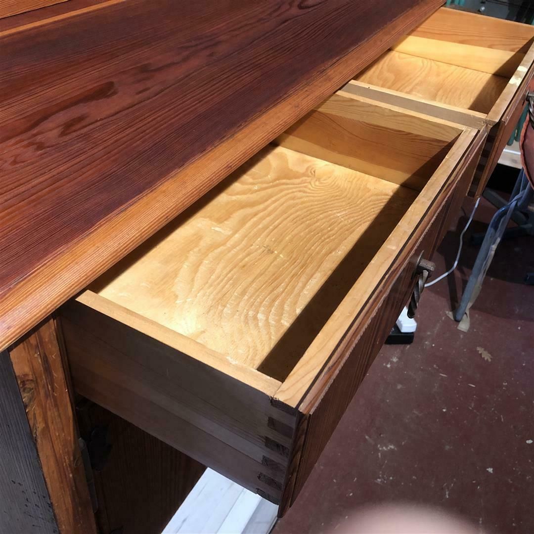 Unusual Mid Century Pitch Pine European Sideboard In Folk Style photo buy