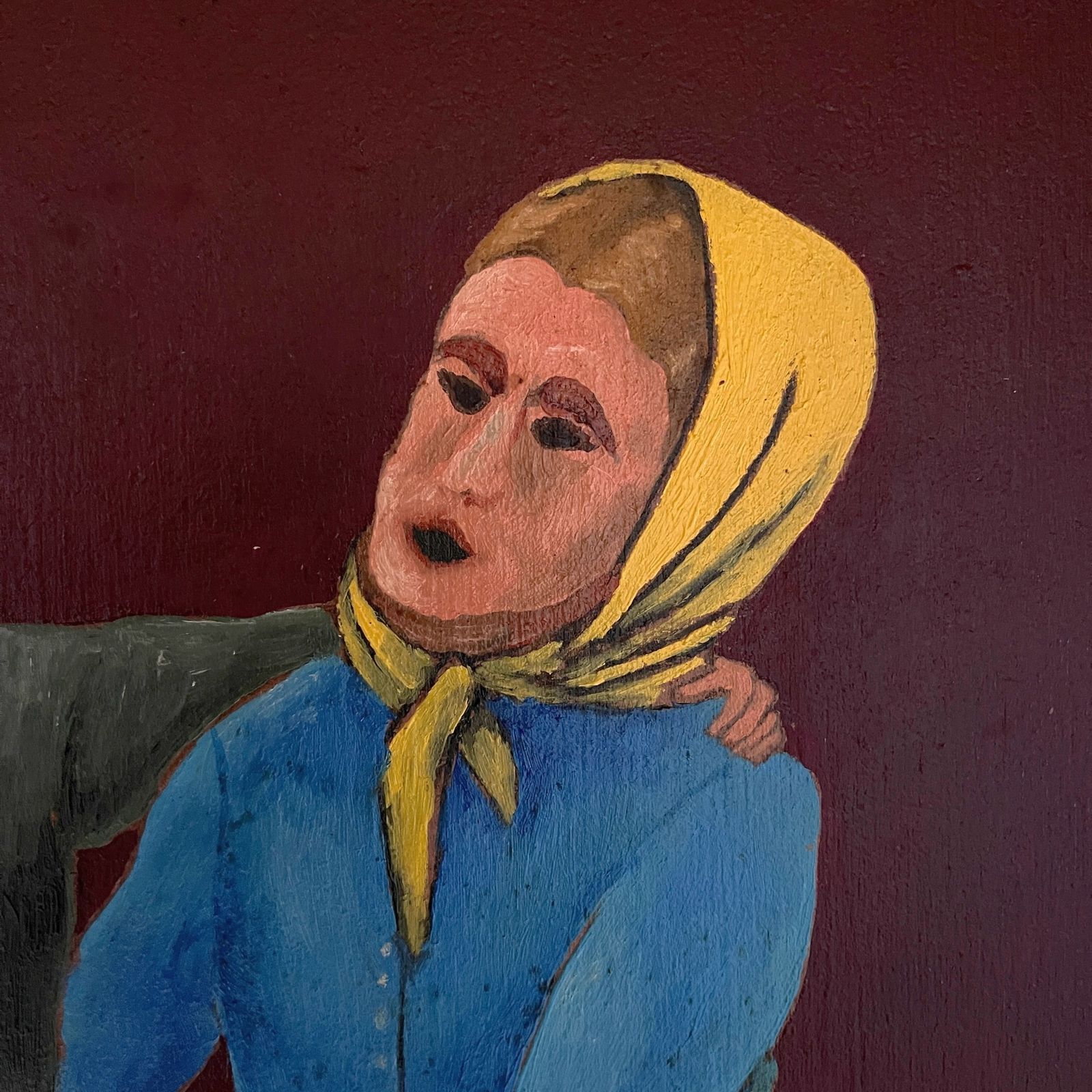 Diptych Paintings In The Style Of Naive Art, Oil, Hardboard, Oto Dobovišek, Yugoslavia 1970s Set Of 2 Folk Art photo Art