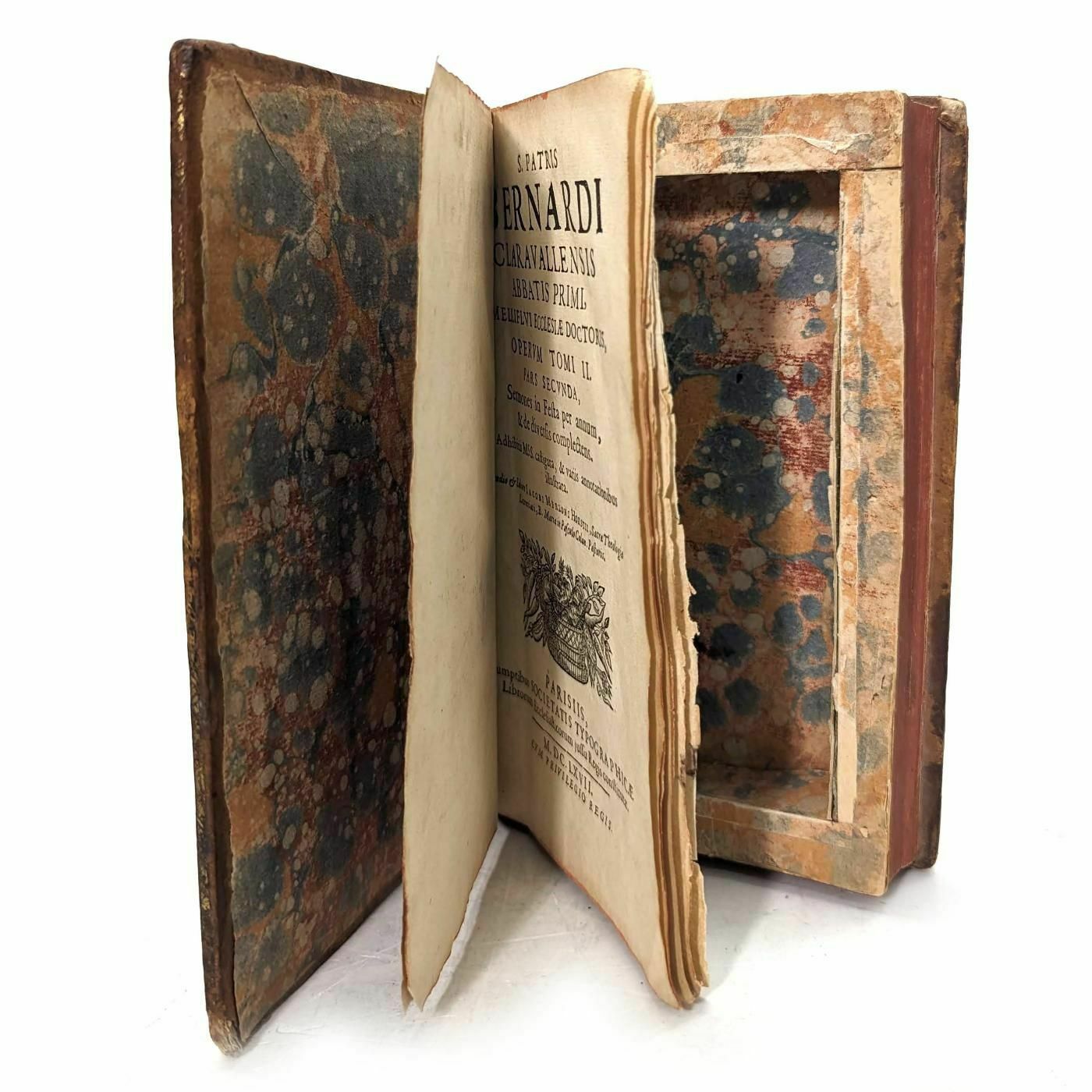 Book With Secret Old 17th Century  Bernardi Claravallensis Abbatis Primi photo buy