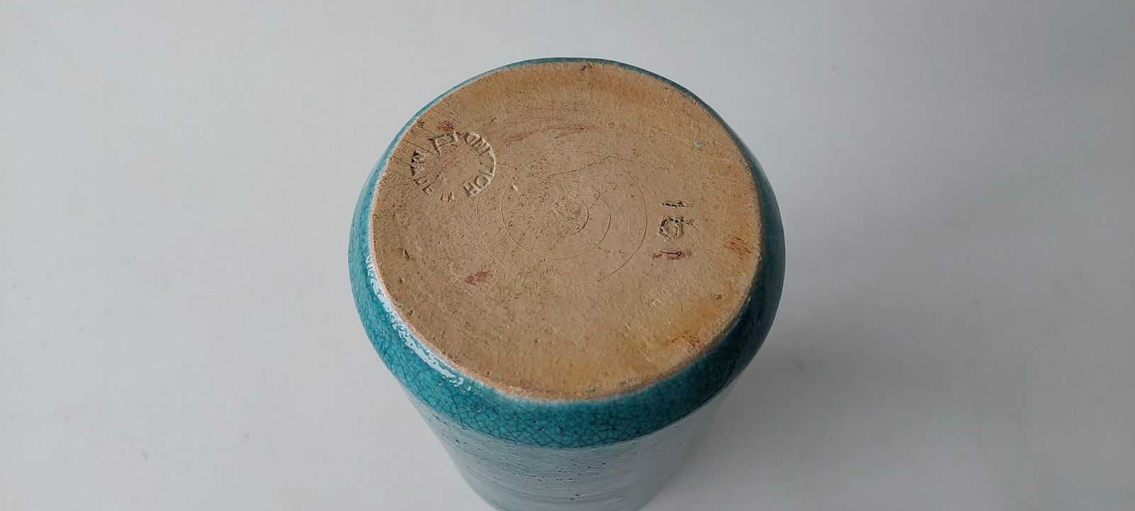 Heavy Weighted Pieter Groeneveldt Blue Crackled Glazed Studio Vase photo vinterior