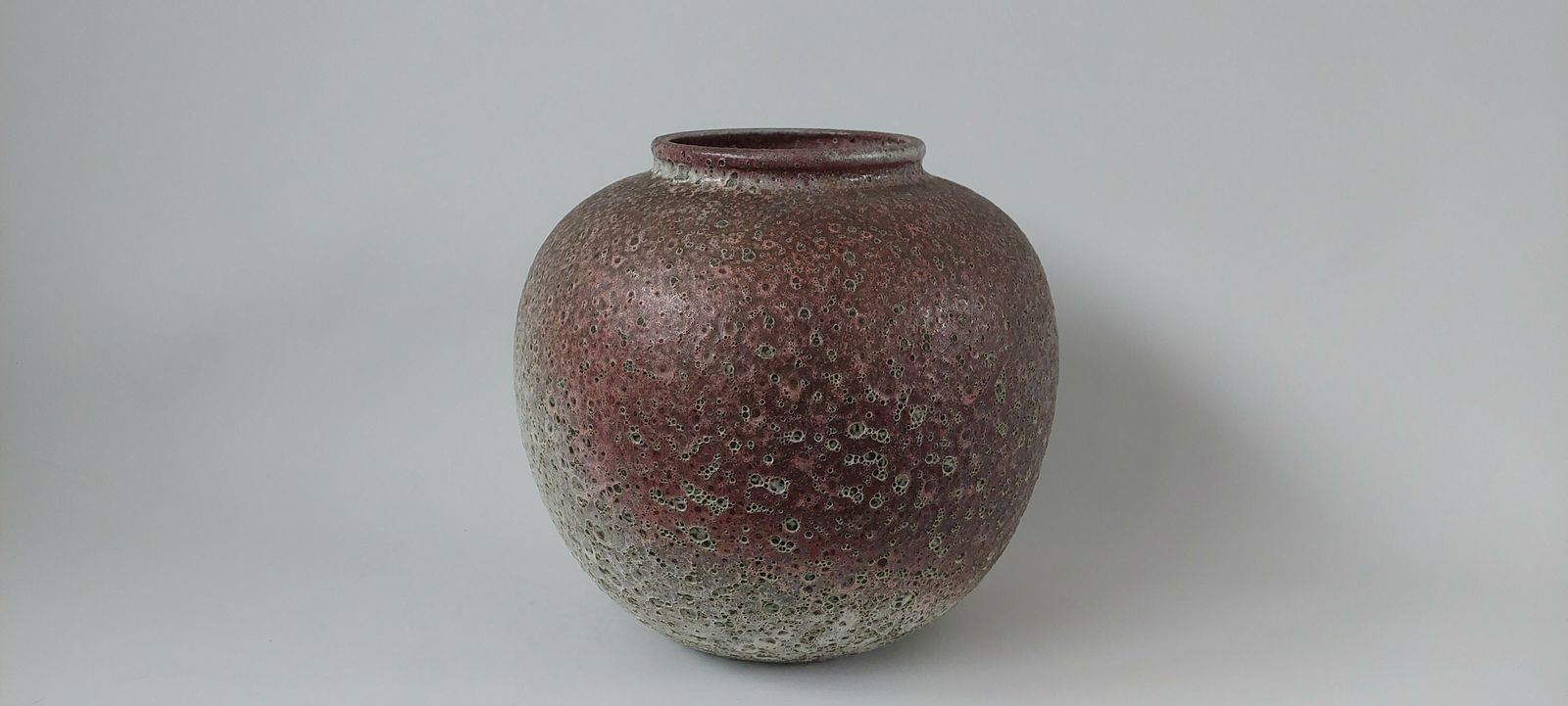 Large Meindert Zaalberg Crater Glazed Vase Made In The 1960s