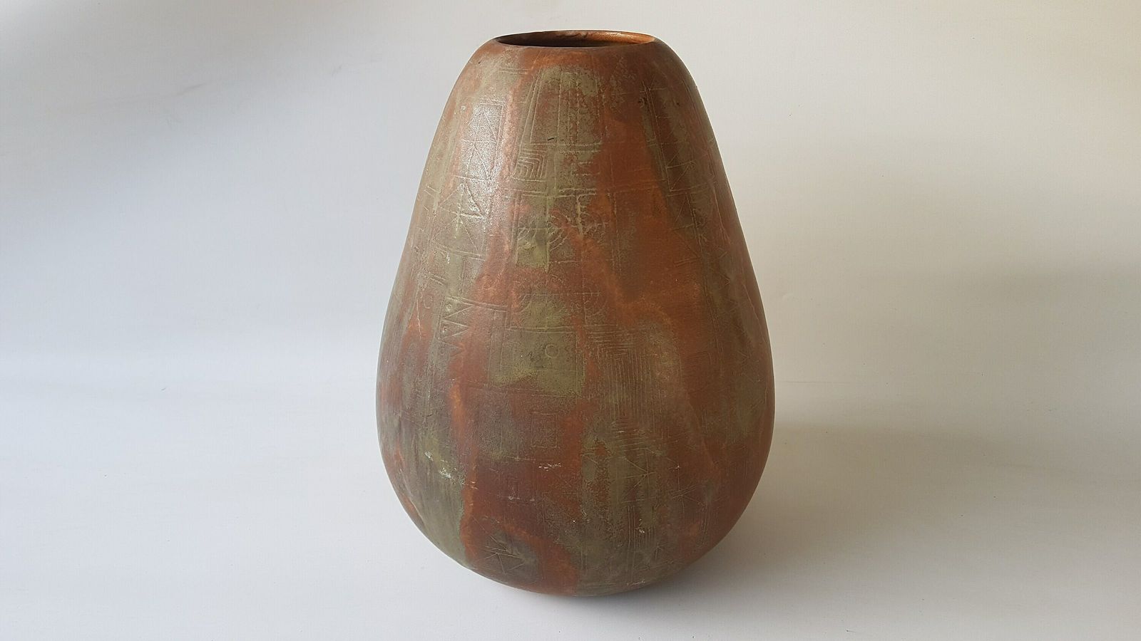 Rare Xxl Lu Klopfer Vase, 1950's With A Copper Like Brown Glaze photo furniture