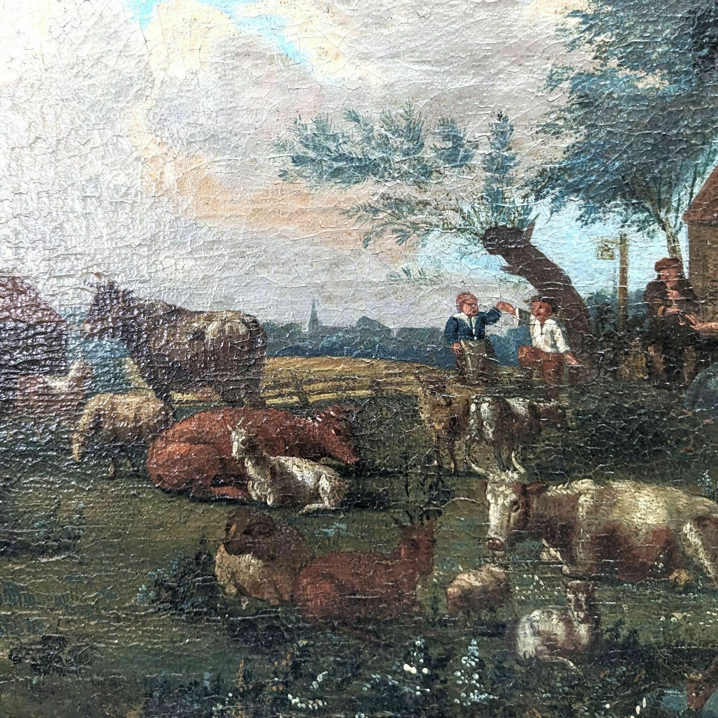 Dutch Painting 18th Century Pastoral Scene photo furniture
