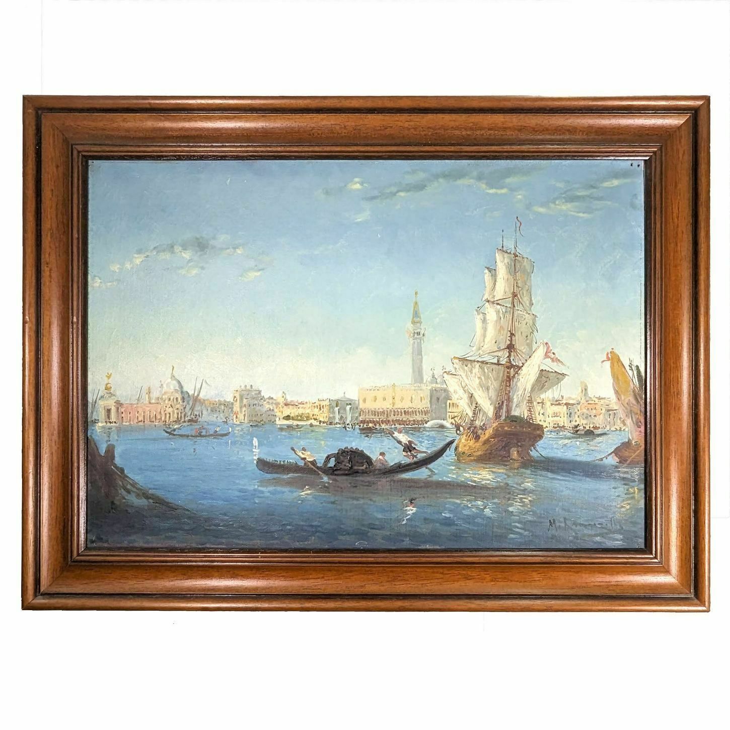 Marine 1900 View Of Venice Illegible Signature