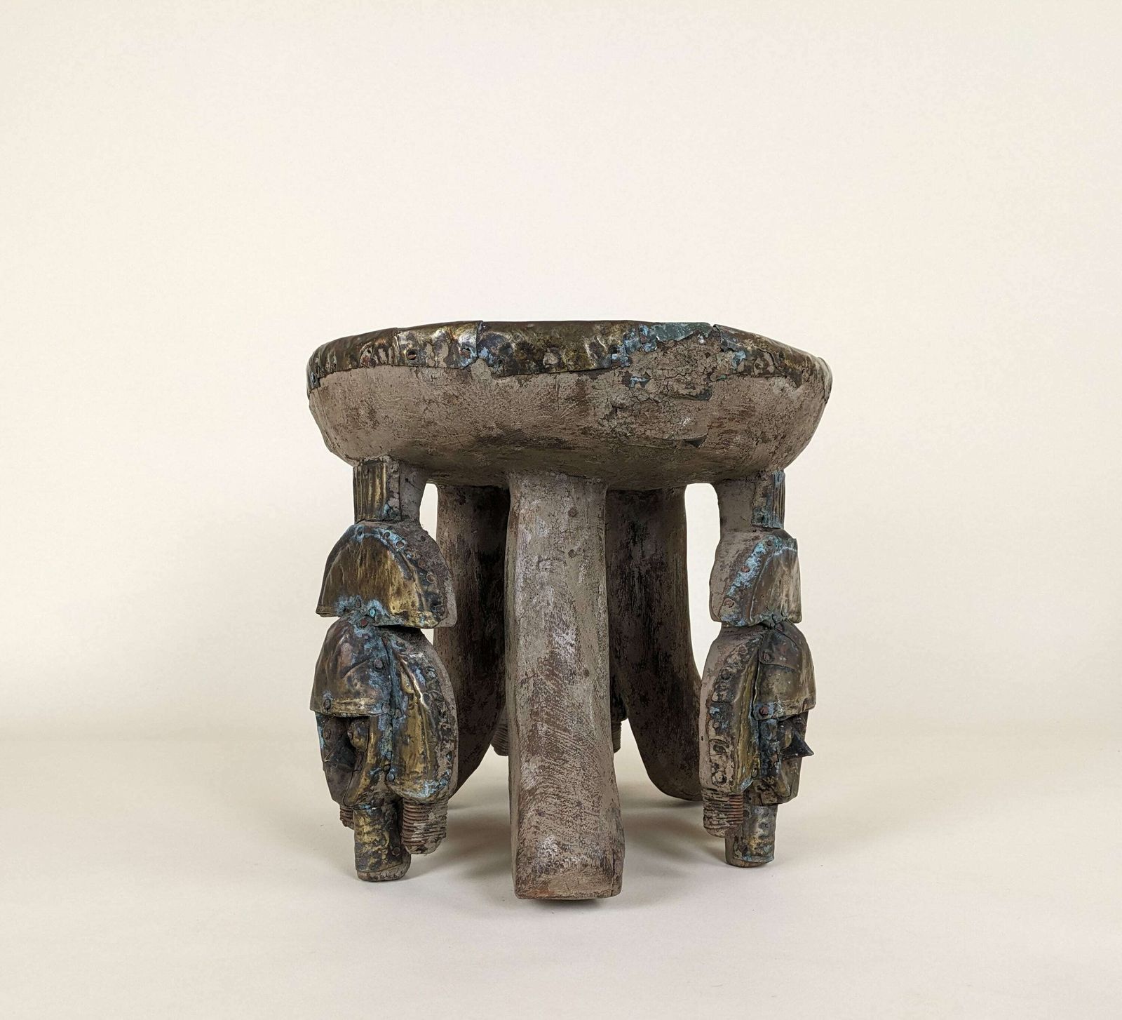 African Tribal Figural Stool From Kota Tribe Of Gabon, Primitive Mask Furniture From Africa photo Furniture
