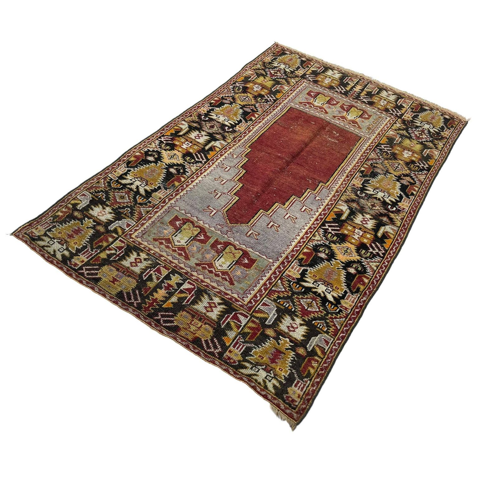 Antique Turkish Rug,Feiner Handgeknüpfter Orientteppich Türkisch Teppich, 185x 110 Cm photo furniture